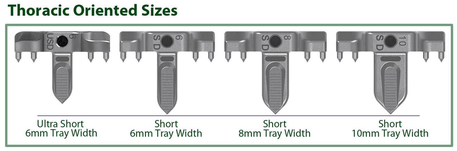 ultra short and short 6mm thoracic trays